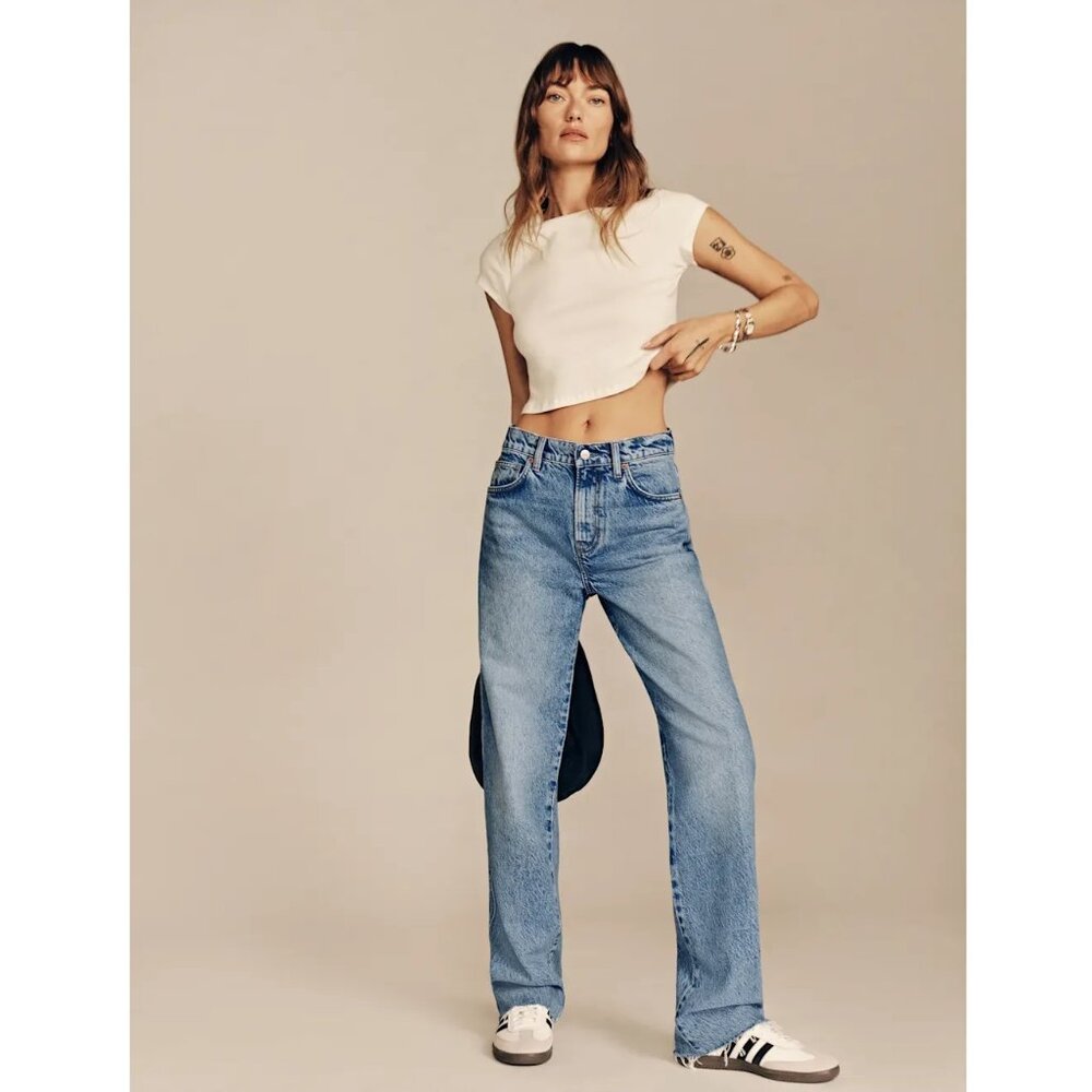 Reformation Val 90s Mid Rise Straight Jeans 31" / Size 29 / Colorado Blue